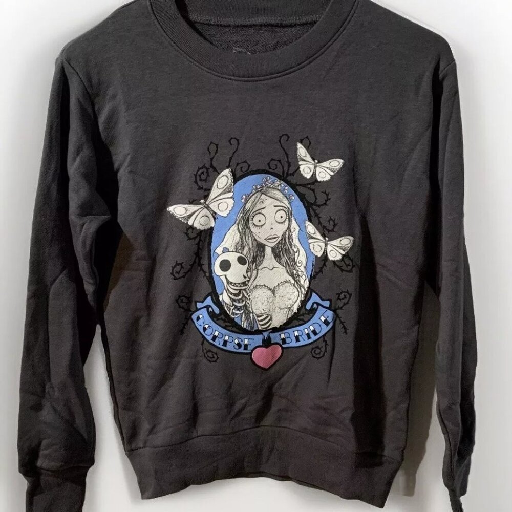 NWOT XS Gray Corpse Bride x Unique Vintage Gray Character Sweatshirt